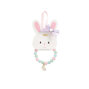 Purple Bunny Charm Bracelet & Ring Set