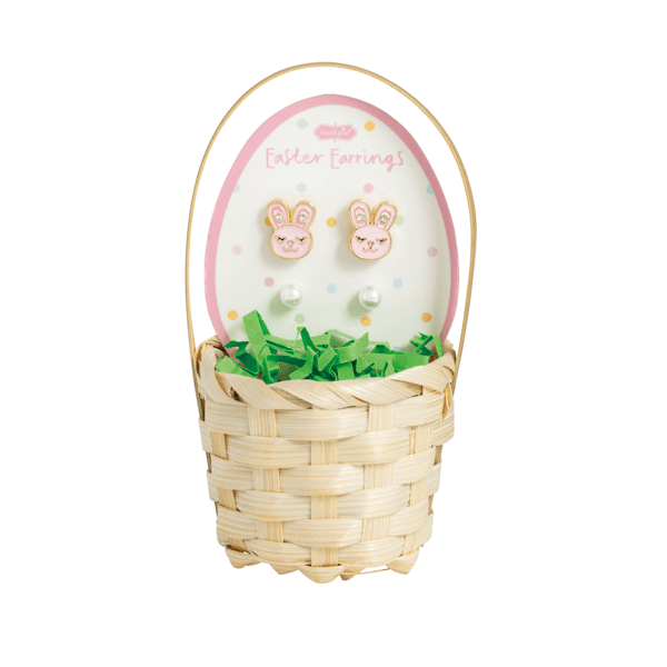 Bunny Easter Stud Earring Basket Set
