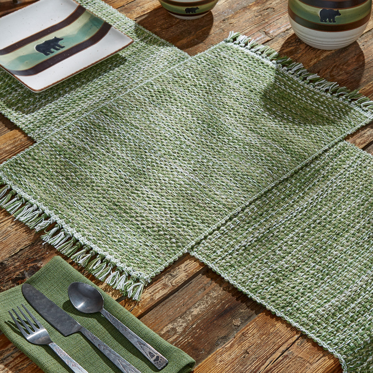 Basketweave Placemat- Evergreen