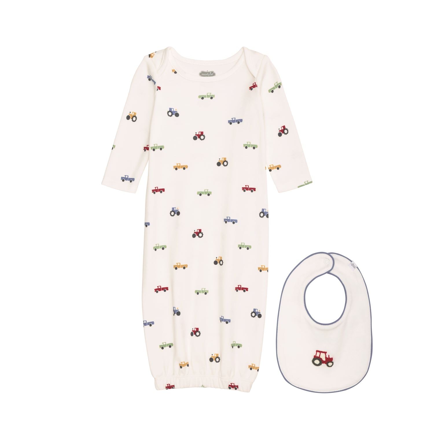 Tractor Gown & Bib Set