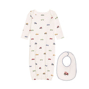 Tractor Gown & Bib Set