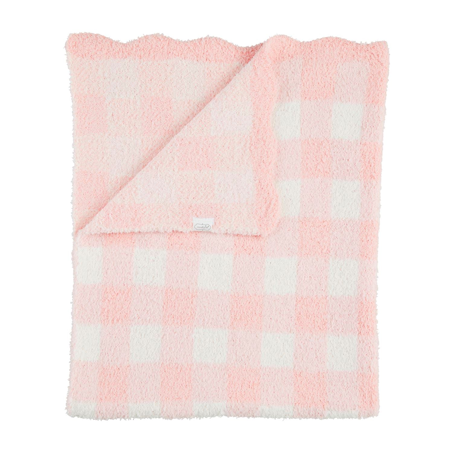 Pink Gingham Chenille Blanket