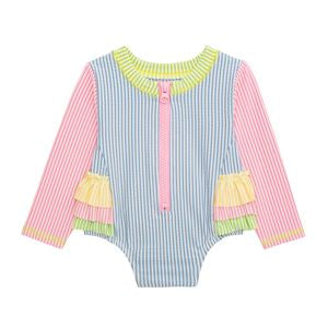 Ruffle Seersucker One-Piece Rash Guard