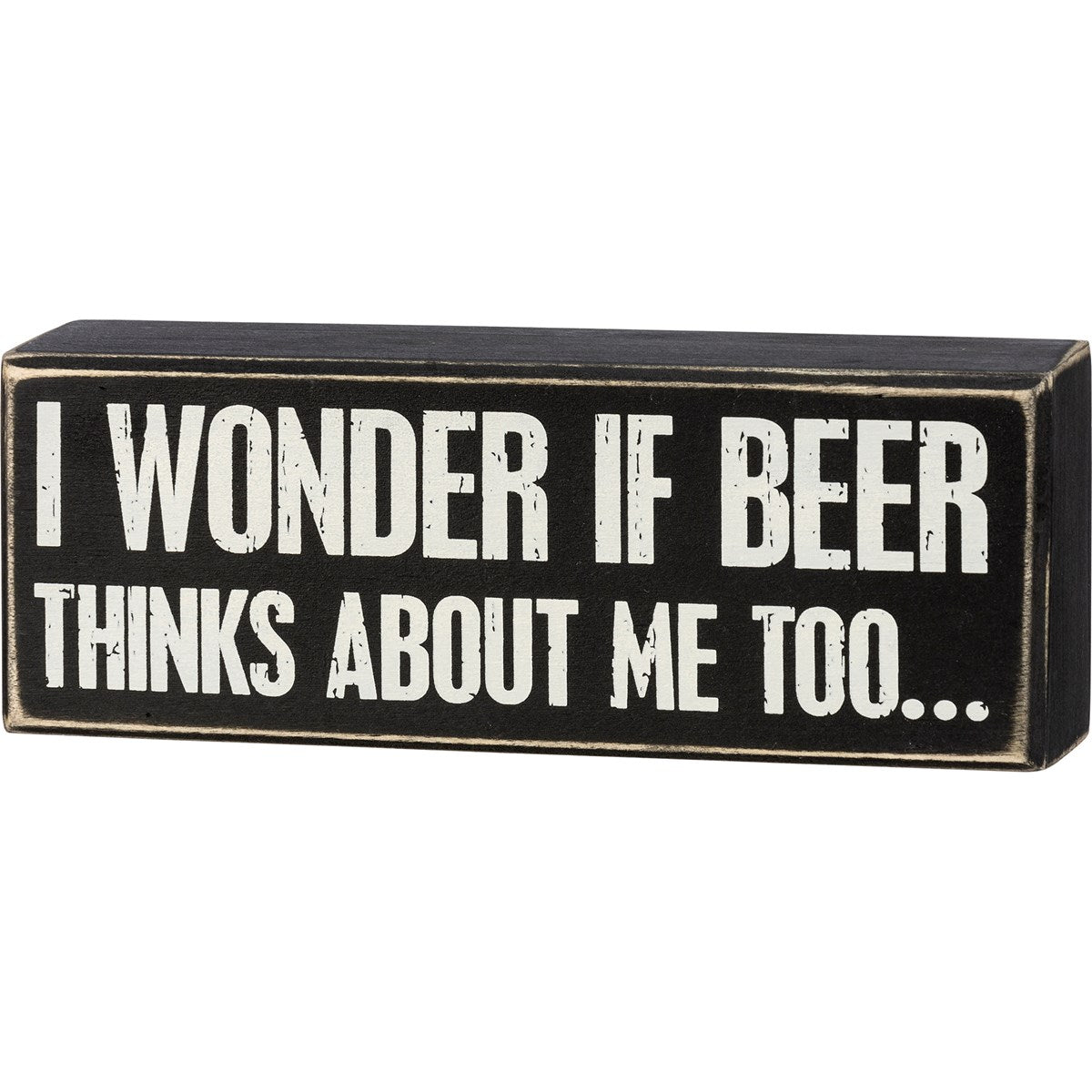 I Wonder If Beer Thinks About Me Box Sign