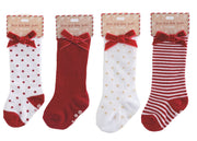 Knee High Christmas Bow Socks