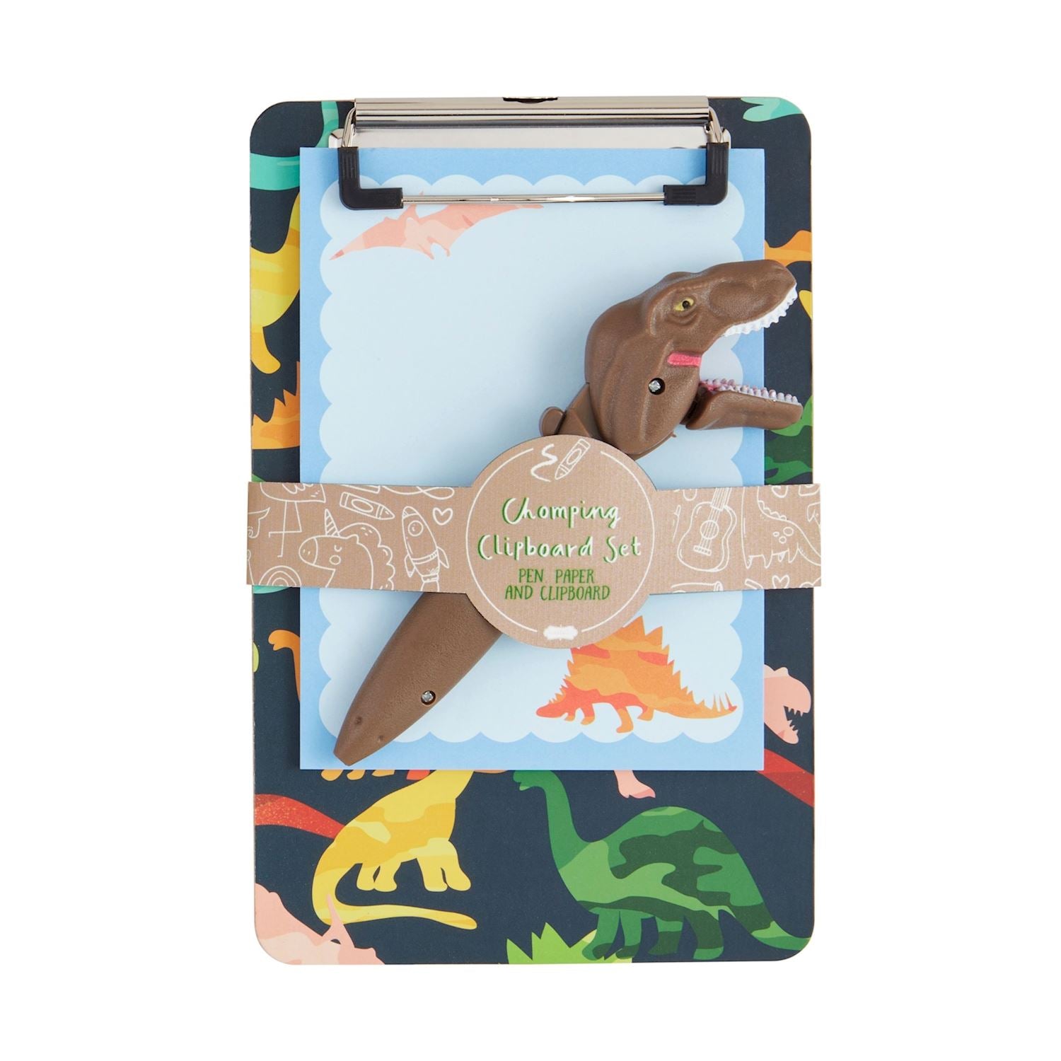 Dino Pen & Clipboard Set