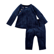 Navy Velour Pant Set