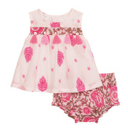 Mixed Block Print Pinafore Set