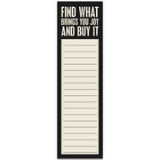 Find What Brings You Joy List Pad