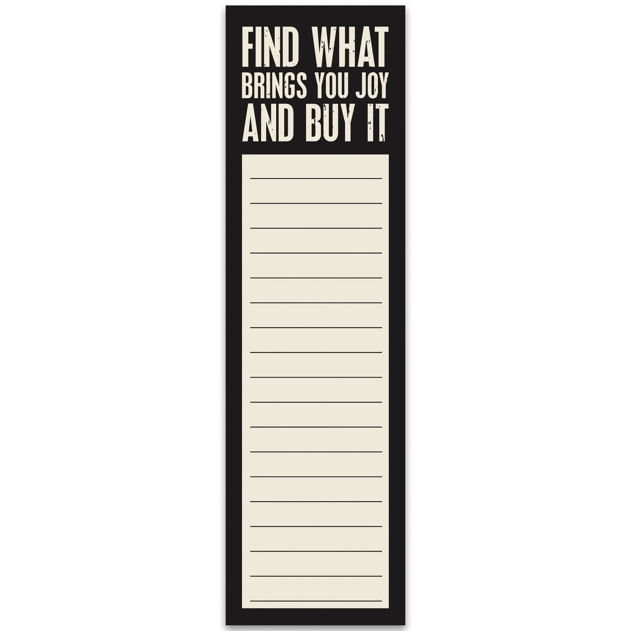 Find What Brings You Joy List Pad