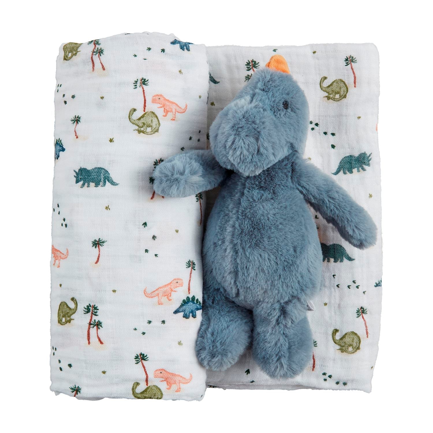 Dino Swaddle & Rattle Set