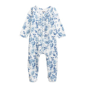 Blue Floral Ruffle Sleeper