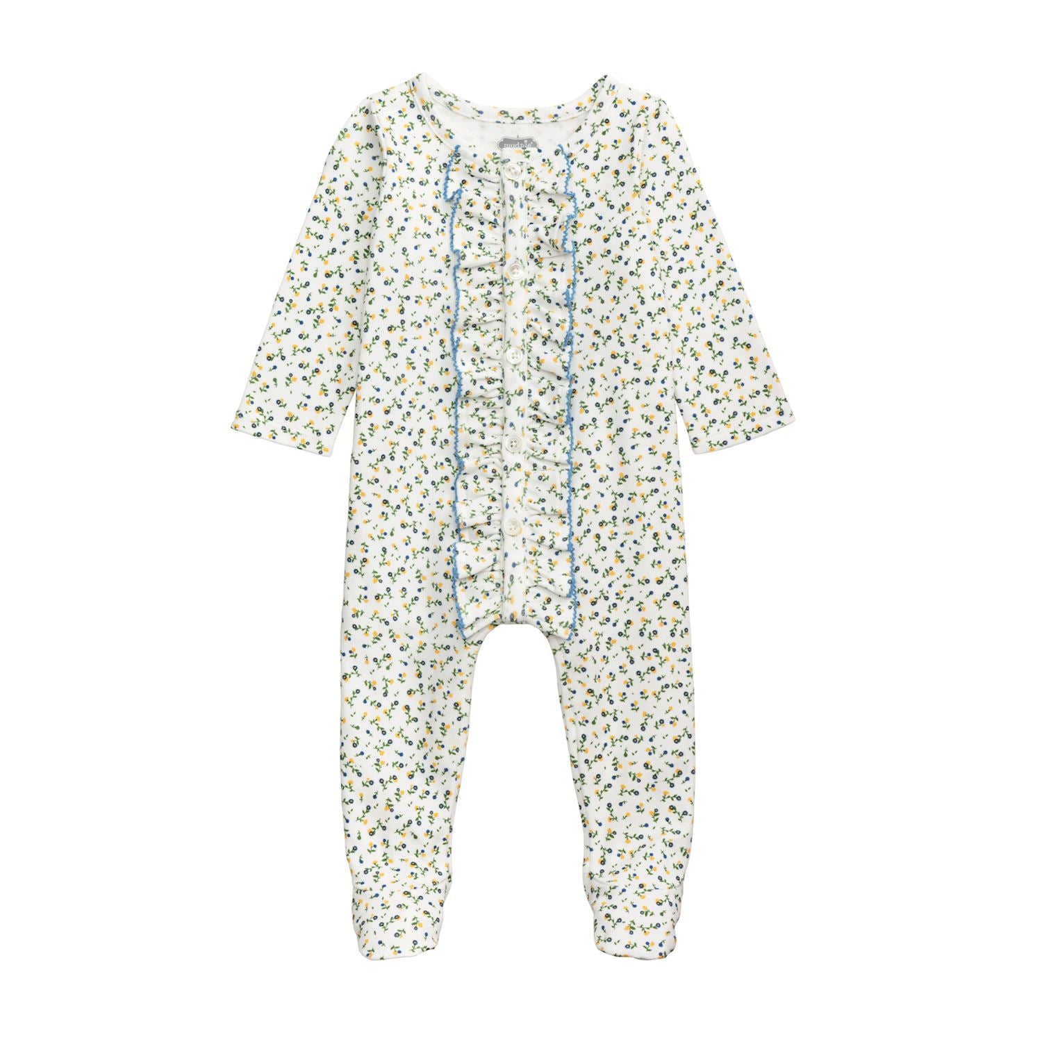White Ditsy Floral Ruffle Sleeper