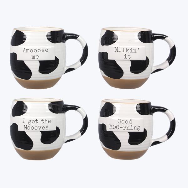 Ceramic Cow Print Mugs