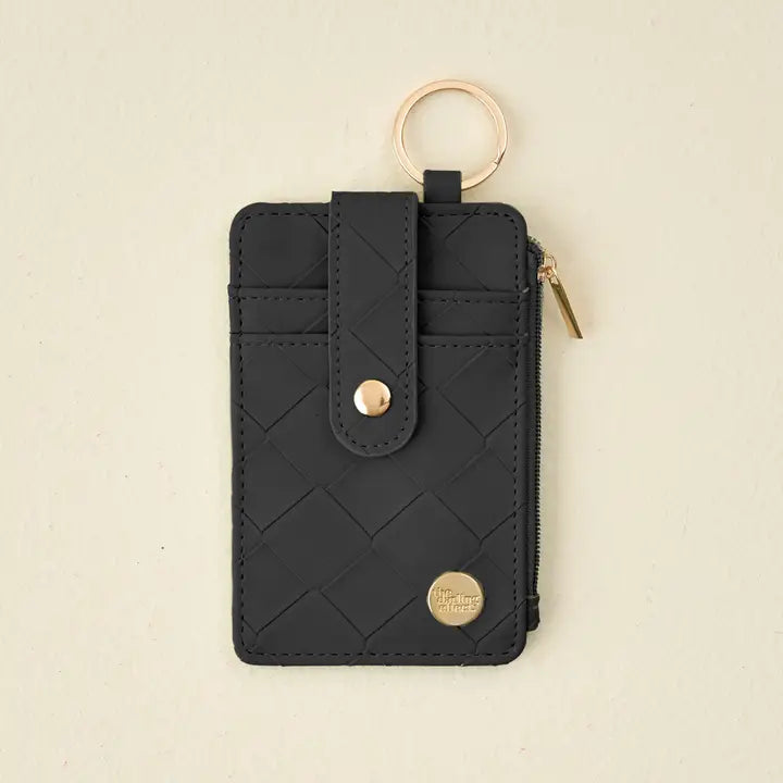 Black Woven Keychain Wallet