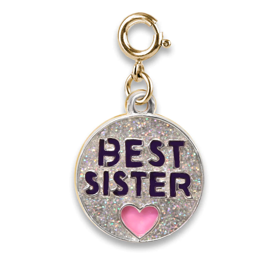 Glitter Best Sister Charm