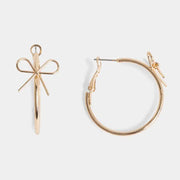 Gold Bow Hoops