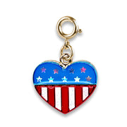 Glitter Flag Heart Charm