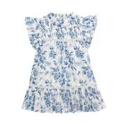 Blue Floral Smocked Dress