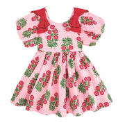 Christmas Block-Print Bow Dress