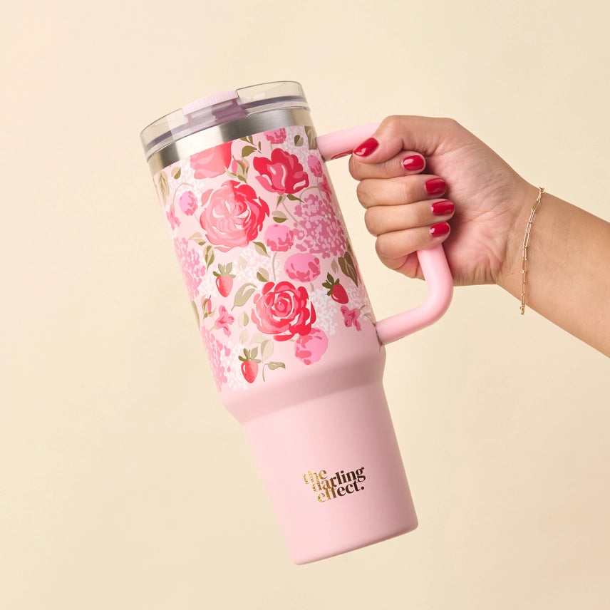 Rose Garden 40 oz Flip Straw Tumbler