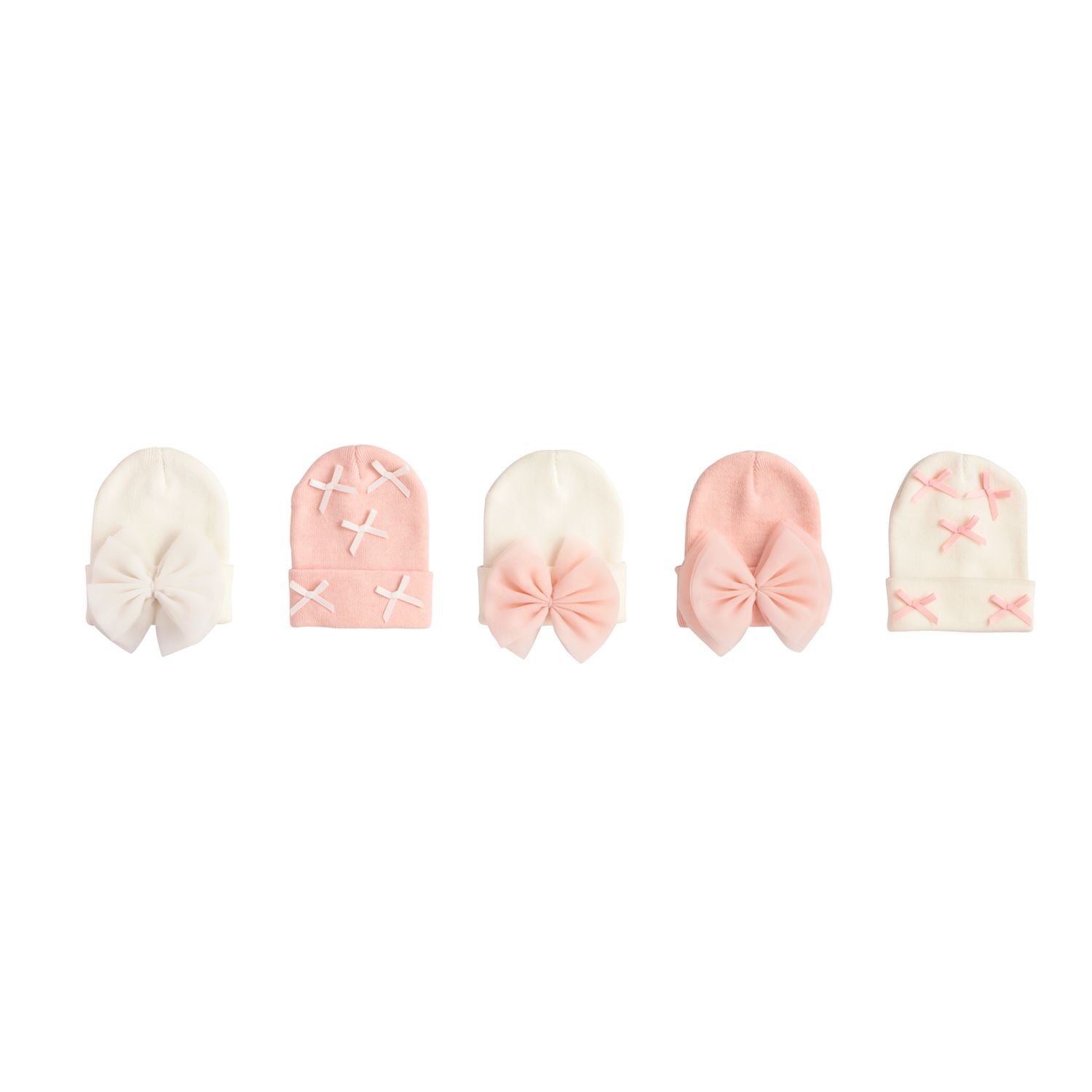 Pink & White Bow Hats