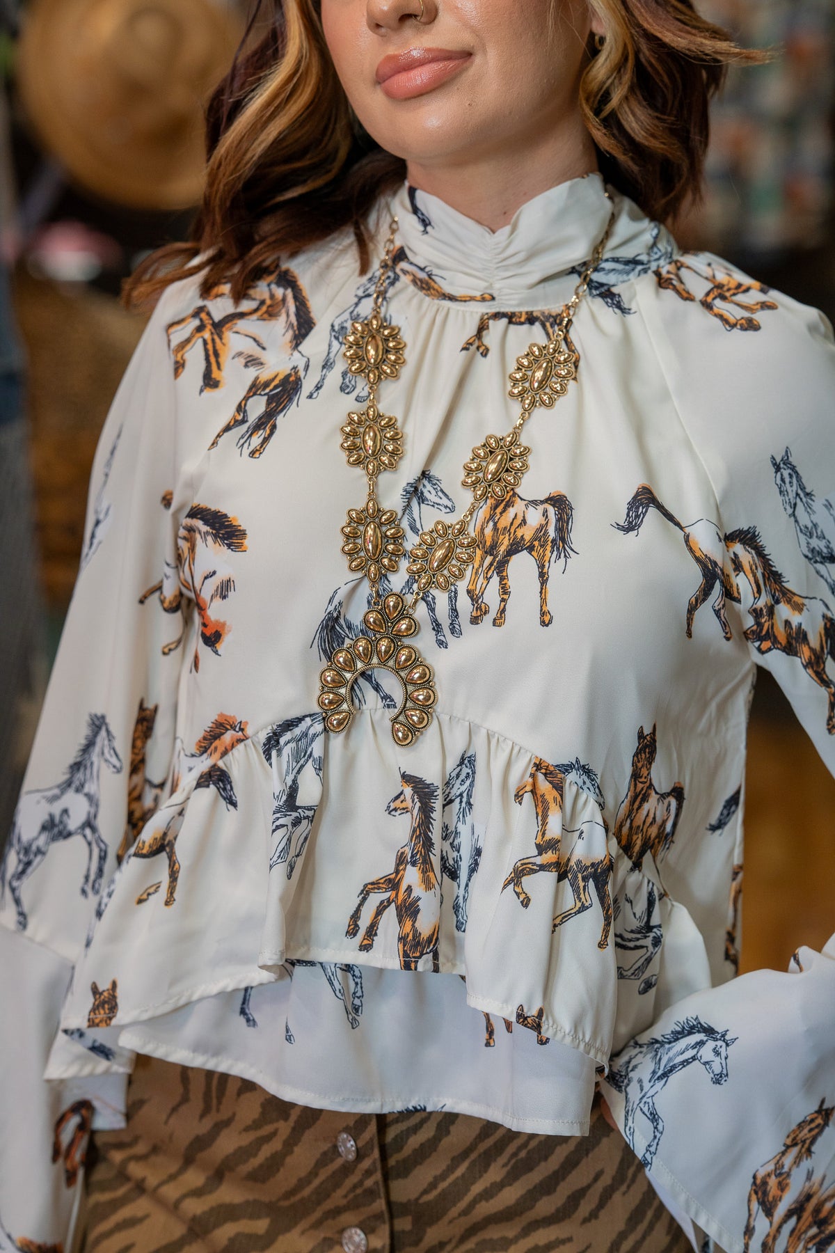 Horsin' Around Ruffle Top