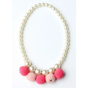 Pink & Hot Pink Pom Pom Necklace