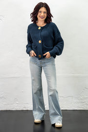 By The Fireside Navy Cardigan