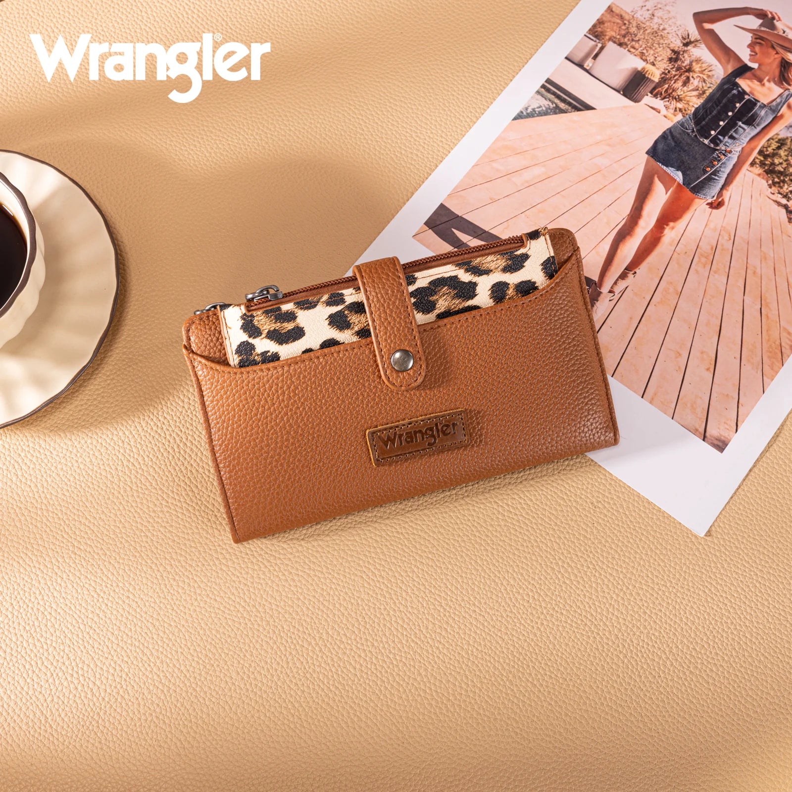 Wrangler Brown Leopard RFID Wallet