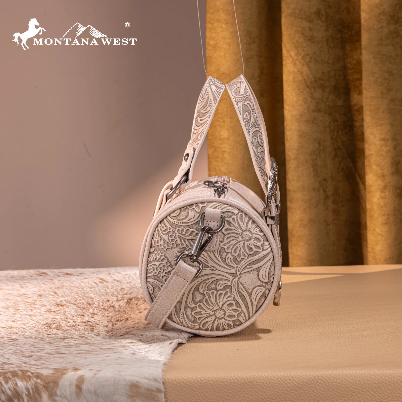 Gambler Beige Mini Barrel Bag