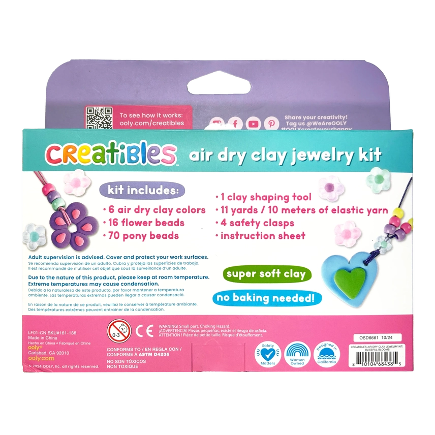 Blissful Bloom Creatibles Air Dry Clay Jewelry Kit