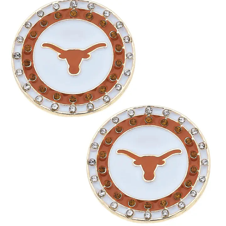 Texas Longhorns Pave Button Studs