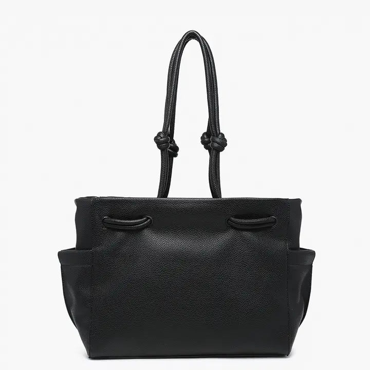 Skylar Black Knotted Tote