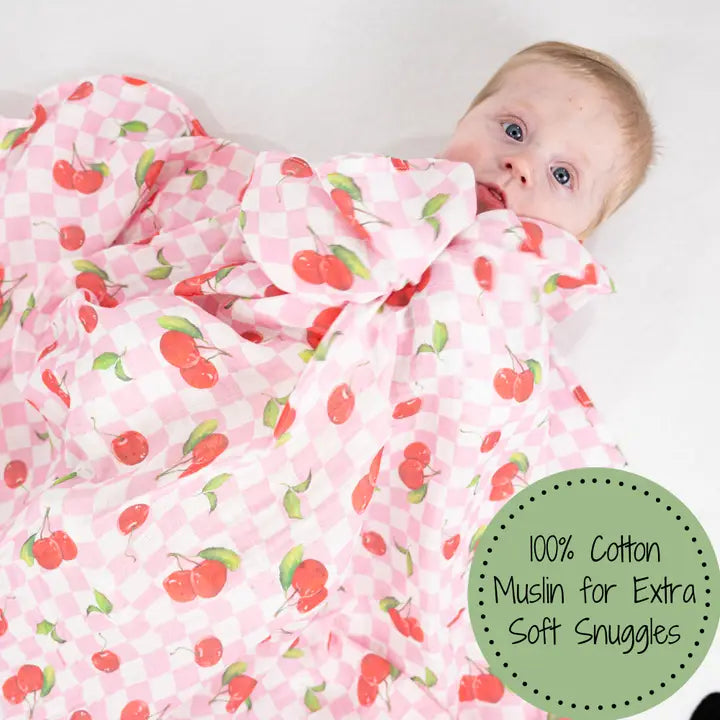 Cherry On Top Muslin Swaddle