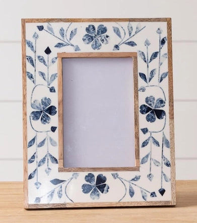 Blue Floral Inlay Frame
