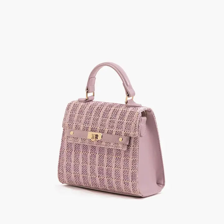 Willa Lilac Straw Purse