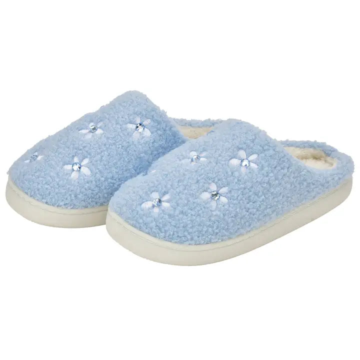 Blue Ditsy Slippers