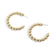 Gold Beaded Hoops