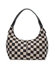 Taite Black Checkered Shoulder Bag