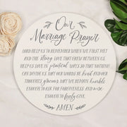 Our Marriage Prayer Round Sign