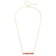 Longhorns Puffy Nameplate Necklace