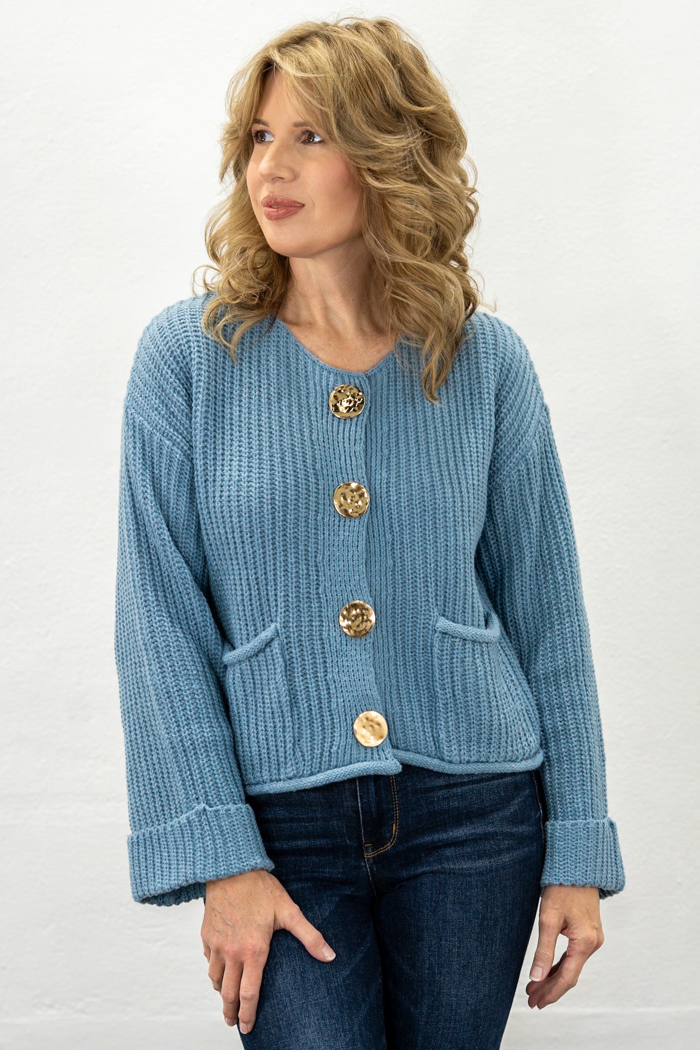 Rebecca Blue Chunky Knit Sweater