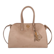 Aurora Taupe Suede Satchel