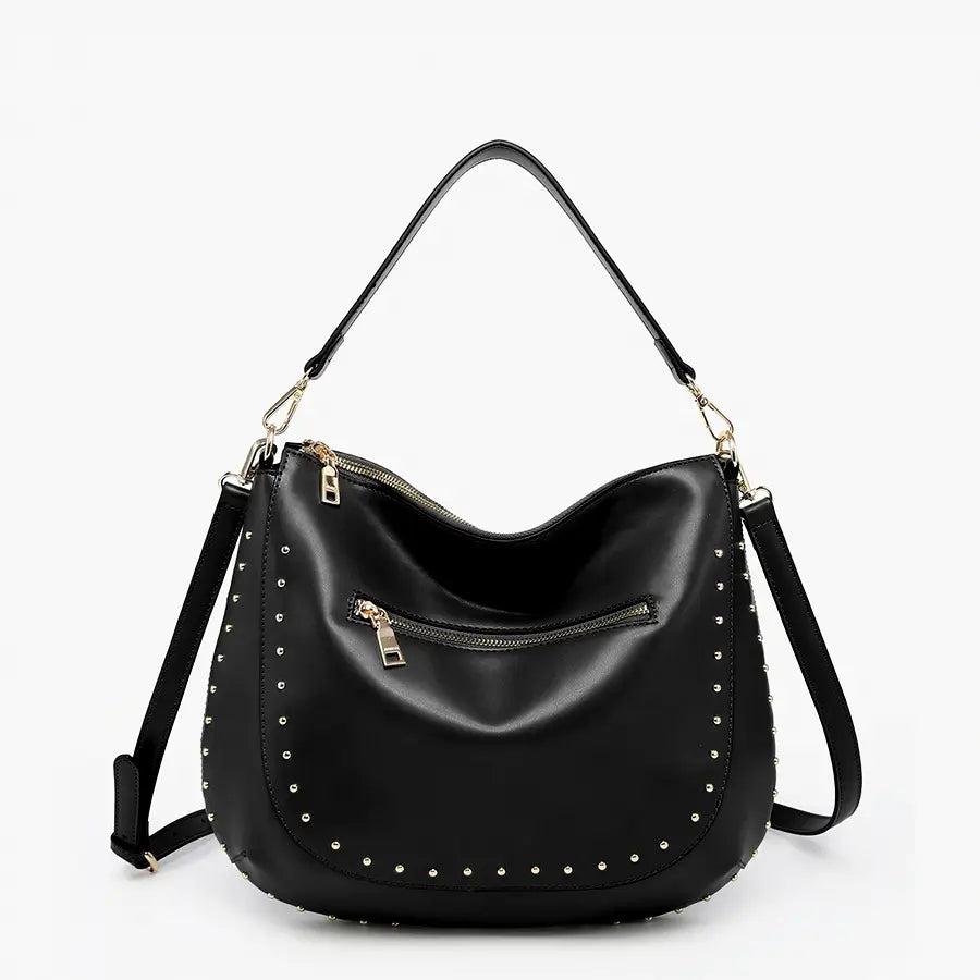 Aurelia Black Studded Hobo