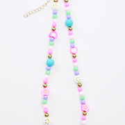 Neon Beaded Smile Heart Necklace