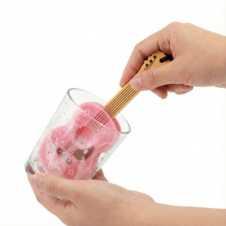 Dolly Parton Pink Guitar Bottle Brush Sponge