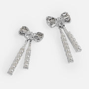 Silver Exquisite Bow Earrings