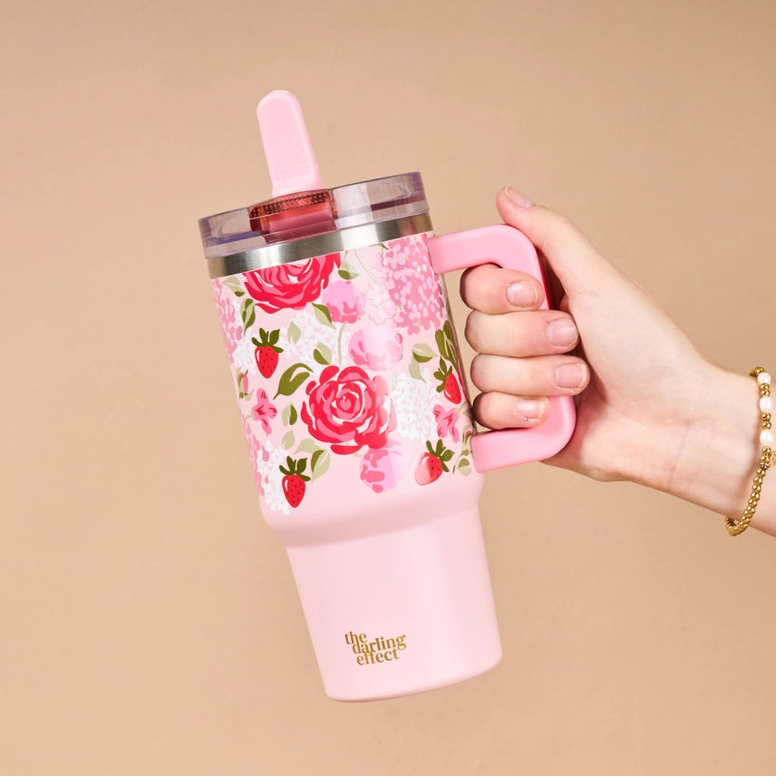 Rose Garden 20 oz Flip Straw Tumbler