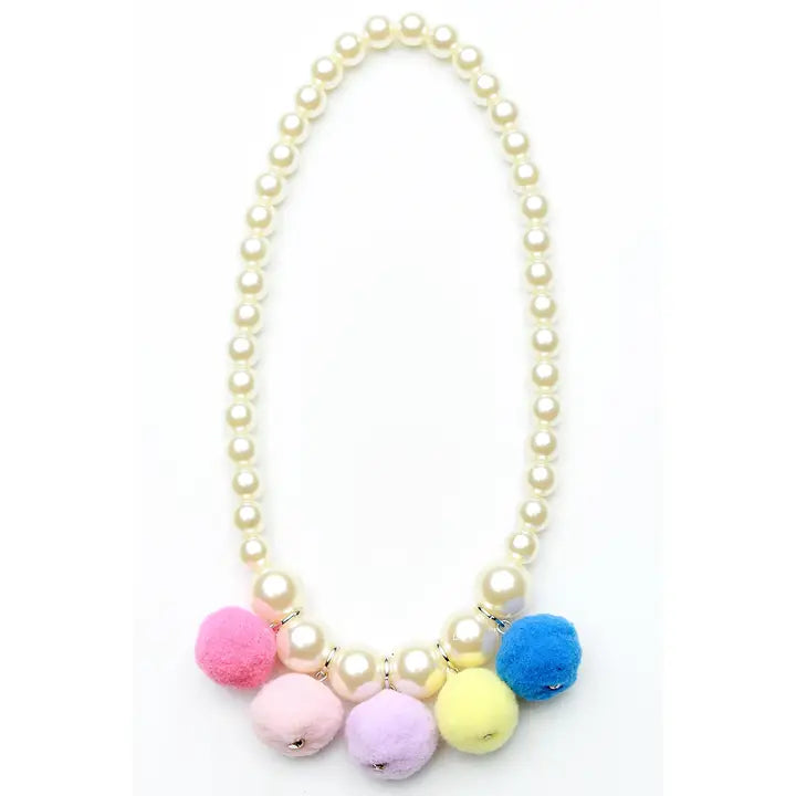 Multi Colored Pom Pom Necklace